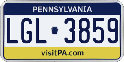 PA license plate LGL3859