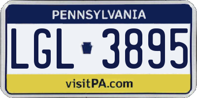 PA license plate LGL3895