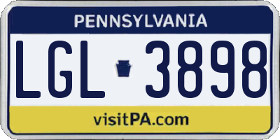 PA license plate LGL3898