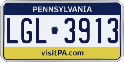 PA license plate LGL3913