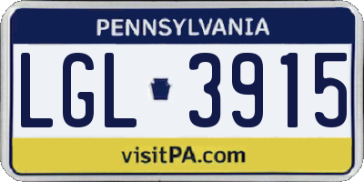 PA license plate LGL3915