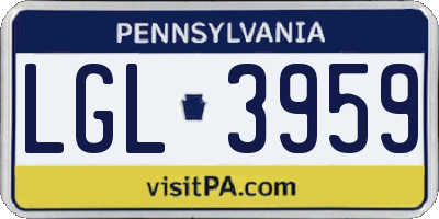 PA license plate LGL3959
