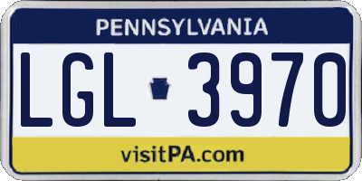 PA license plate LGL3970