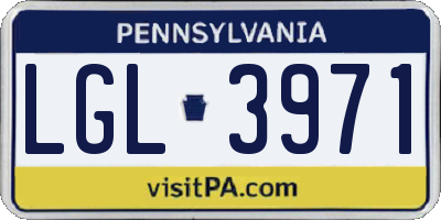 PA license plate LGL3971