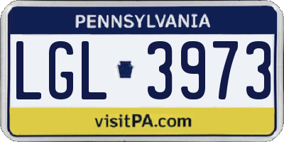 PA license plate LGL3973