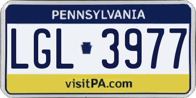 PA license plate LGL3977