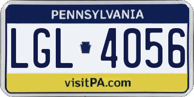 PA license plate LGL4056