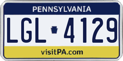 PA license plate LGL4129