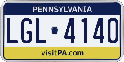 PA license plate LGL4140