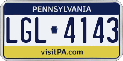 PA license plate LGL4143