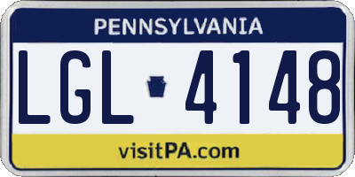 PA license plate LGL4148