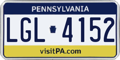 PA license plate LGL4152
