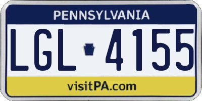 PA license plate LGL4155