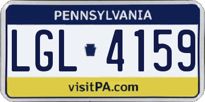 PA license plate LGL4159