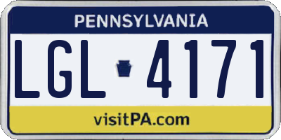 PA license plate LGL4171