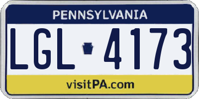 PA license plate LGL4173