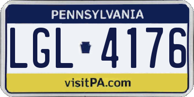 PA license plate LGL4176