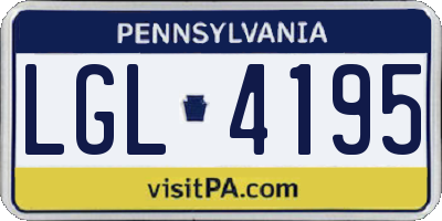 PA license plate LGL4195