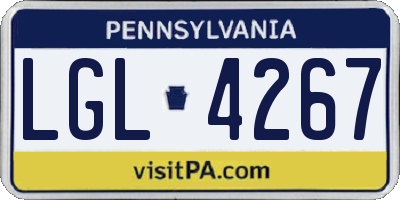PA license plate LGL4267