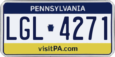 PA license plate LGL4271