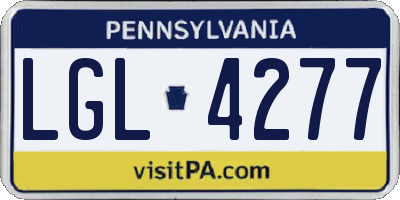 PA license plate LGL4277