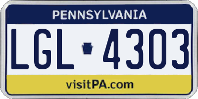 PA license plate LGL4303