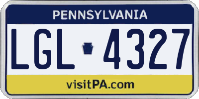 PA license plate LGL4327