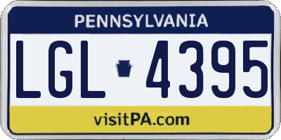 PA license plate LGL4395