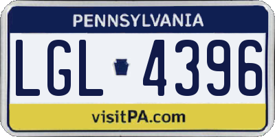 PA license plate LGL4396