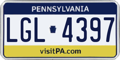 PA license plate LGL4397