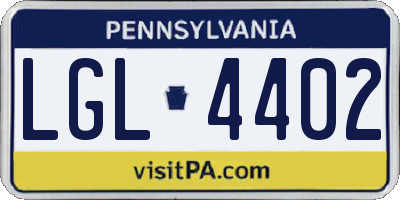 PA license plate LGL4402
