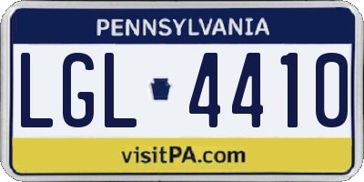 PA license plate LGL4410