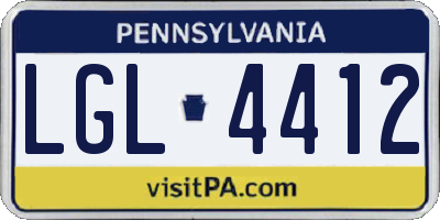 PA license plate LGL4412