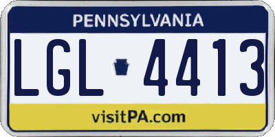 PA license plate LGL4413