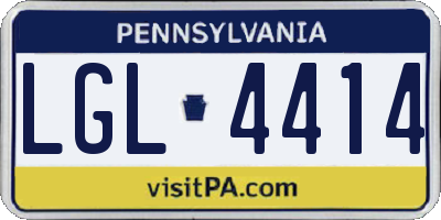 PA license plate LGL4414