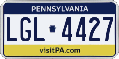 PA license plate LGL4427