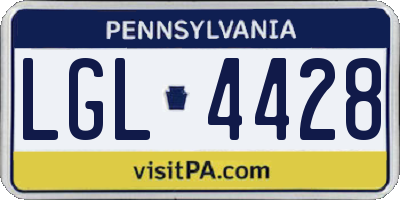 PA license plate LGL4428