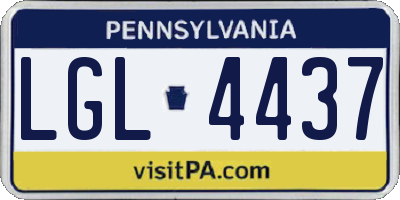 PA license plate LGL4437