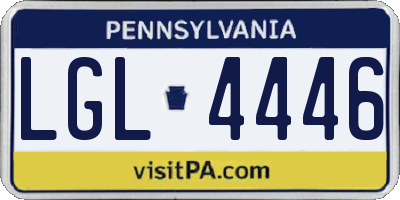 PA license plate LGL4446