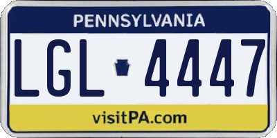 PA license plate LGL4447