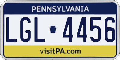 PA license plate LGL4456