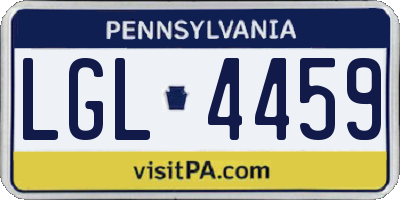 PA license plate LGL4459