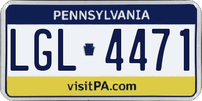 PA license plate LGL4471