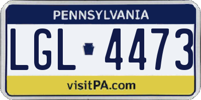 PA license plate LGL4473