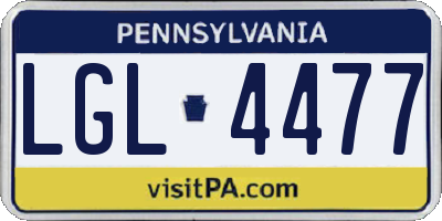 PA license plate LGL4477