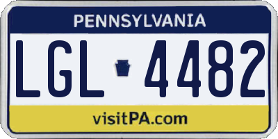 PA license plate LGL4482