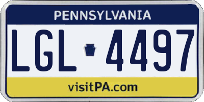 PA license plate LGL4497