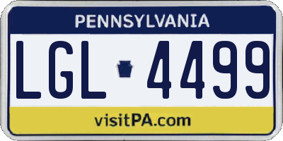 PA license plate LGL4499