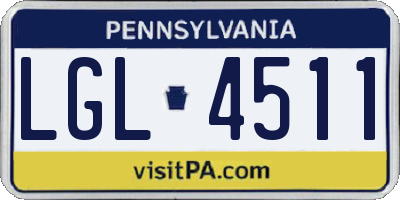 PA license plate LGL4511
