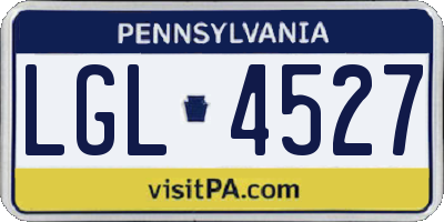 PA license plate LGL4527